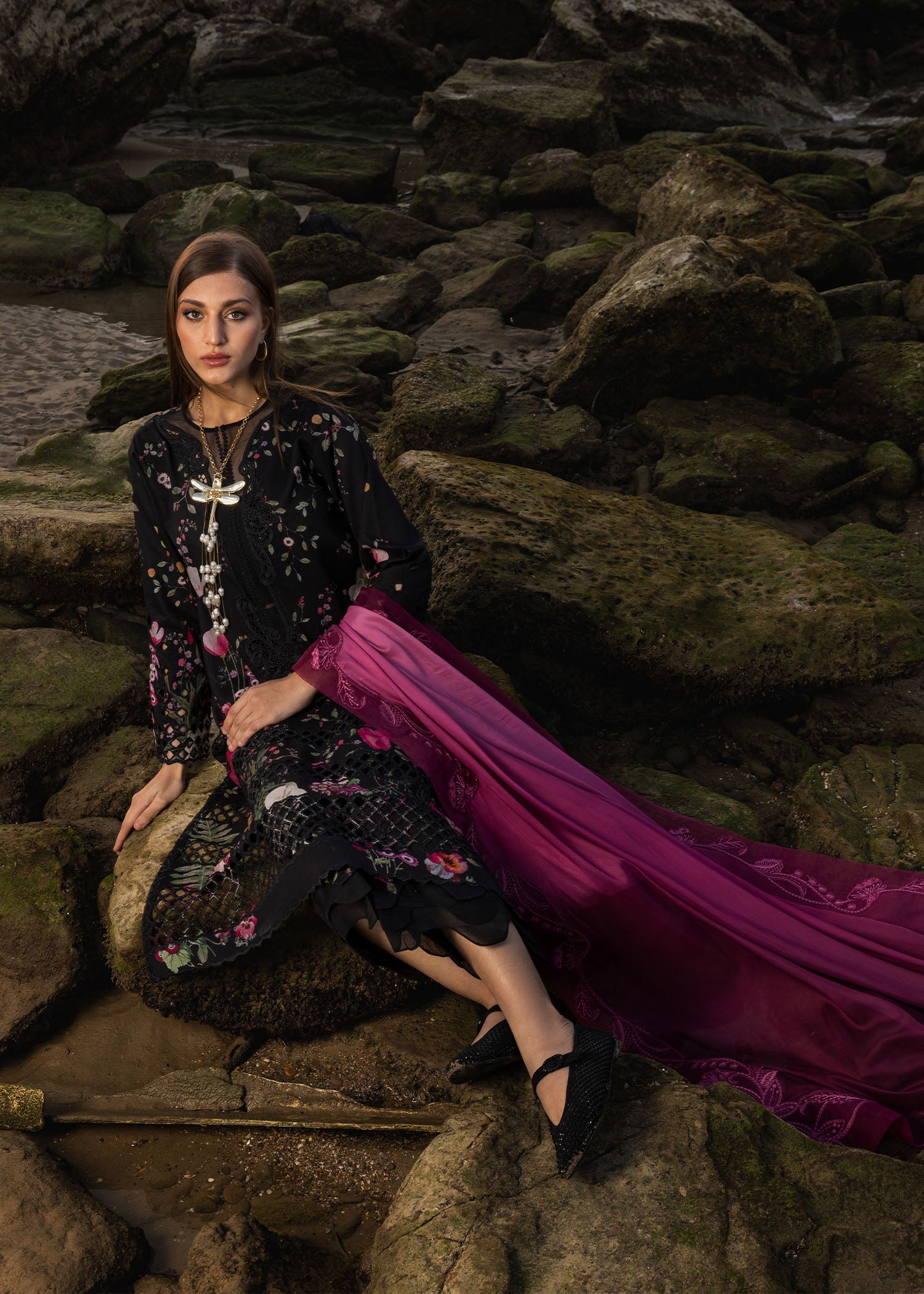 Crimson | Luxury Lawn | Bloom Bold - D4 B Naima's Ethnic Collection Crimson | Luxury Lawn | Bloom Bold - D4 B Naima's Ethnic Collection