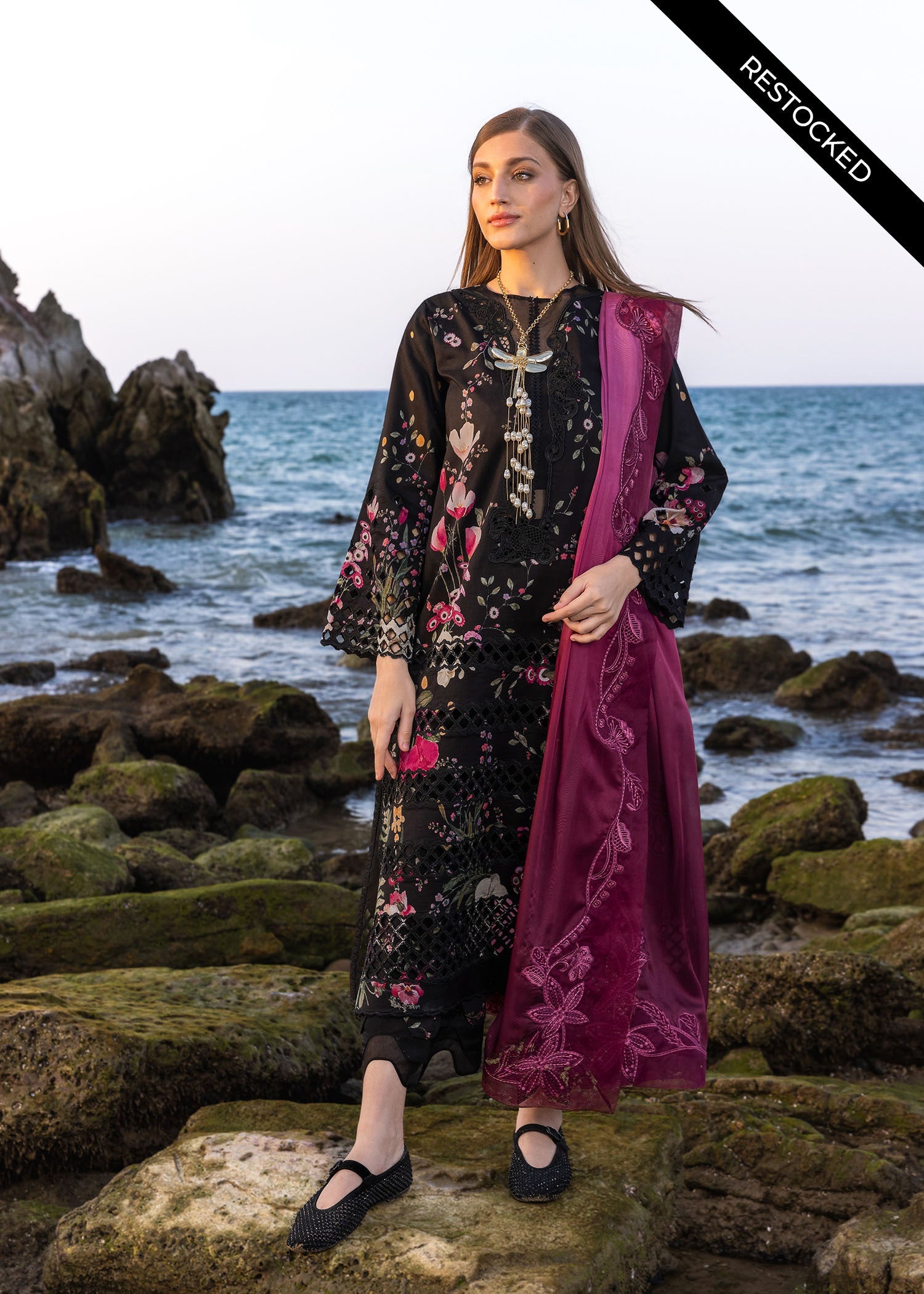 Crimson | Luxury Lawn | Bloom Bold - D4 B Naima's Ethnic Collection Crimson | Luxury Lawn | Bloom Bold - D4 B Naima's Ethnic Collection